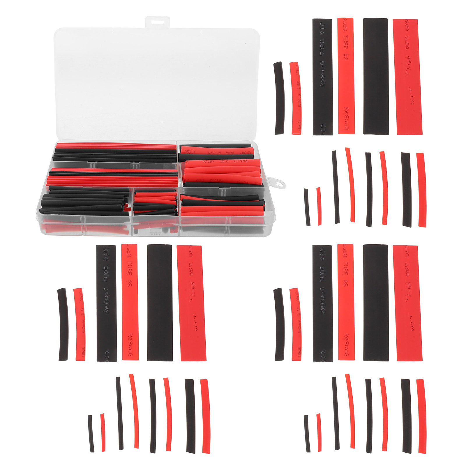 Heat Shrink Tubing - 300개 열수축 튜빙 블랙 레드 폴리올레핀