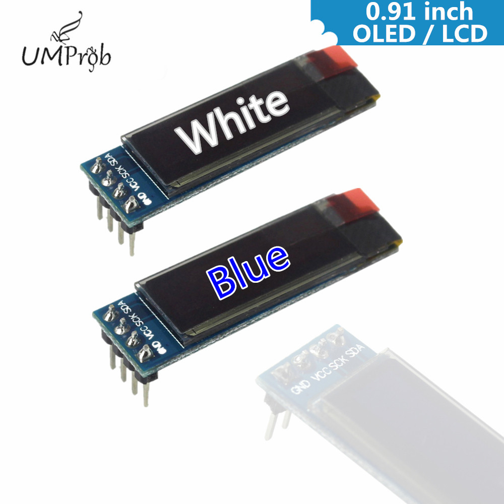 0.91인치 128x32 IIC I2C 화이트/블루 O - Arduino Diy Electronics 리뷰 및 가격