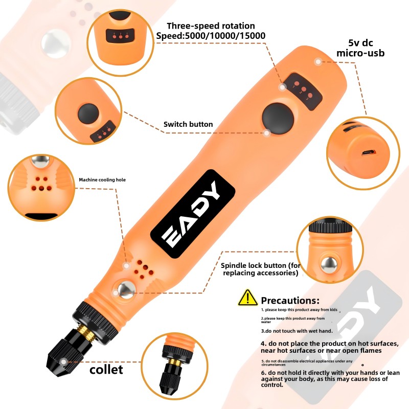 USB 무선 로터리 공구 키트 – 금속 연마, 모형 제 - Diy Electronics Power Supply 리뷰 및 가격