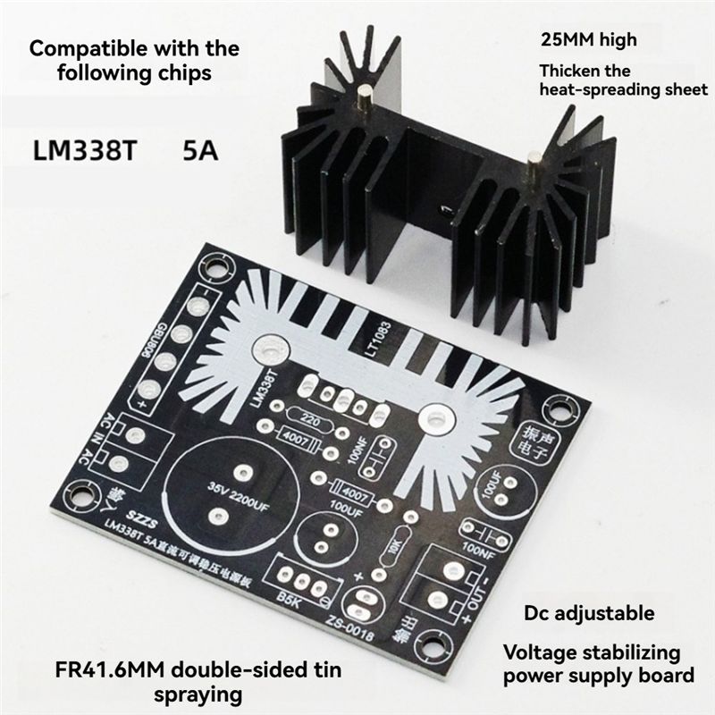 LM338 5A 출력 조정 가능한 선형 조정 전원 공급 - Diy Electronics Power Supply 리뷰 및 가격
