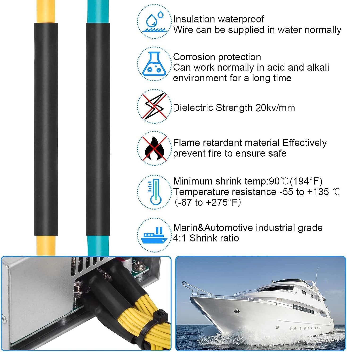 2M 열 수축 튜브 4:1 이중 벽 접착제 라이닝 해양 - Heat Shrink Tubing 리뷰 및 가격