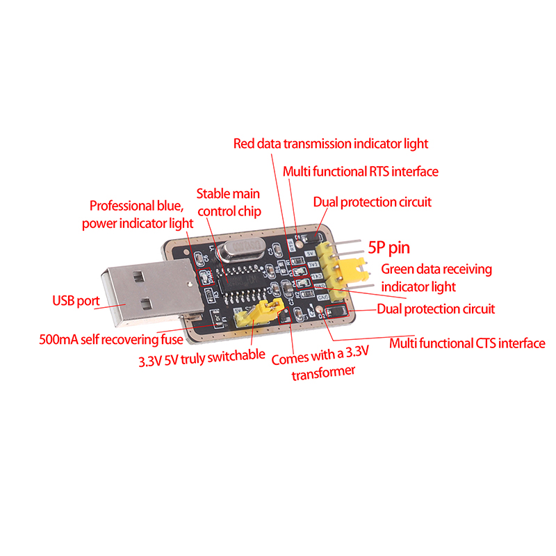 **CH340G 직렬 포트 모듈 USB-TTL 변환기  - Arduino Diy Electronics 리뷰 및 가격