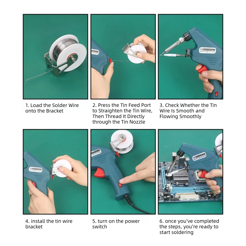 조절식 온도 납땜 인두 220V 60W 자동 공급 틴건 - Diy Electronics Soldering Kit 리뷰 및 가격