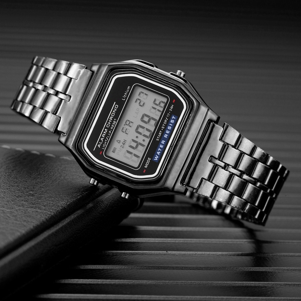 패션 디지털 남성용 시계 럭셔리 스테인레스 스틸 링크  - Diy Electronics Watch 리뷰 및 가격
