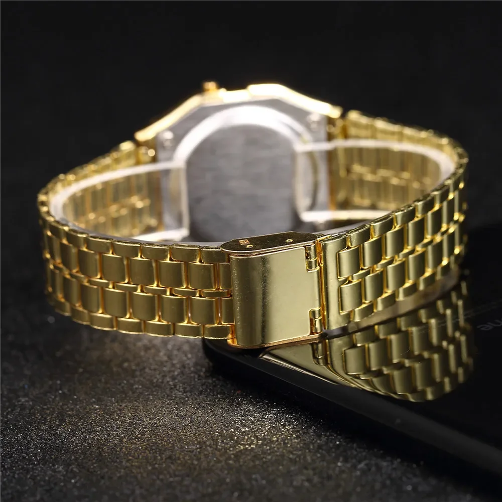 패션 디지털 남성용 시계 럭셔리 스테인레스 스틸 링크  - Diy Electronics Watch 리뷰 및 가격