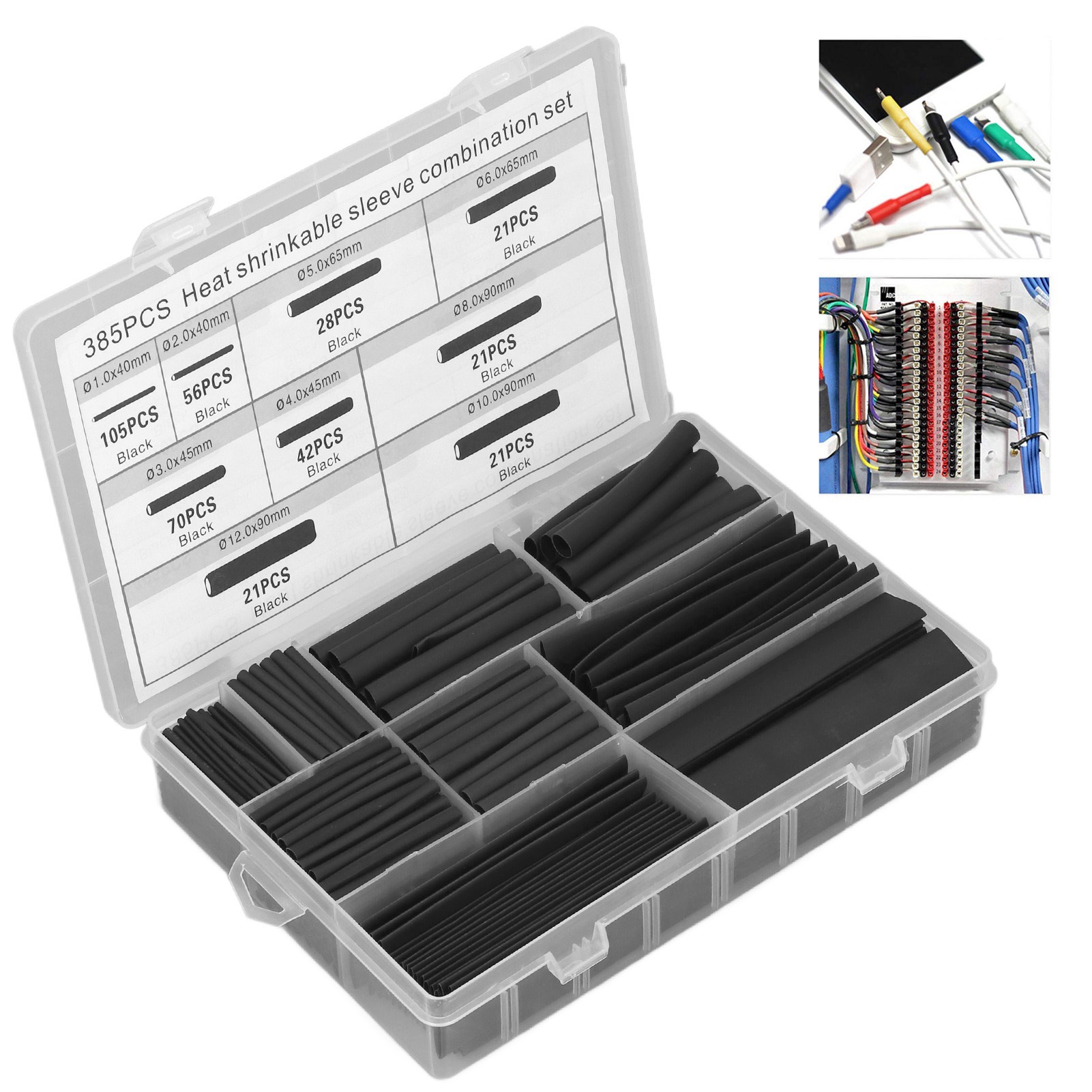 385개 열수축 튜빙 키트 전기 절연 방염 케이블 와이 - Heat Shrink Tubing 리뷰 및 가격